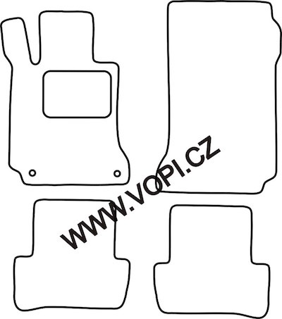 Passgenaue Gummi-Matten Mercedes W204 C-klasse 2007 -> original fixace - Beige